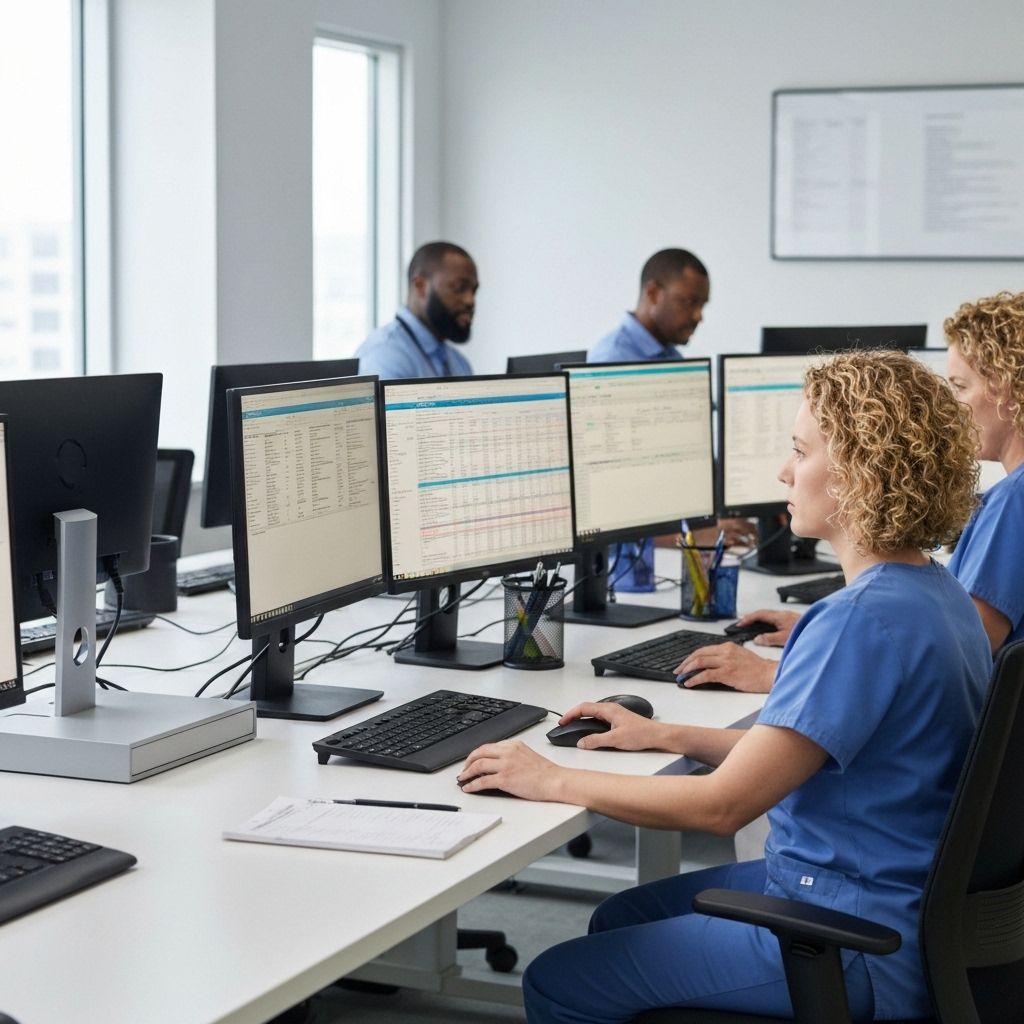 Hospital revenue cycle professionals working